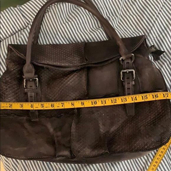 Brown patchwork pattern tote - Picture 6 of 7